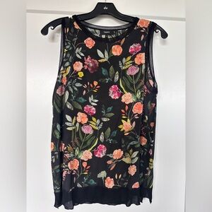 Theory 100% silk floral blouse size Medium